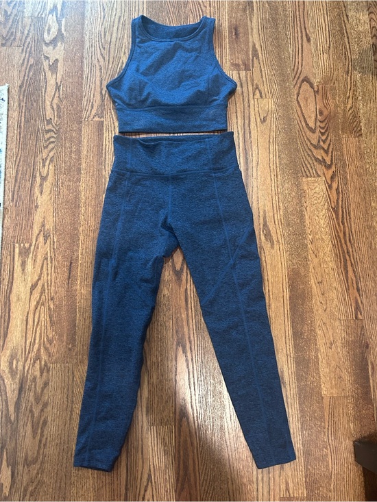 JoyLab Other - JoyLab Dark Blue Jersey Activewear Set - High Rise Leggings & Matching Crop Tank